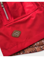 Červená dámská oboustranná bunda - parka/prošívaná (CAN-621)