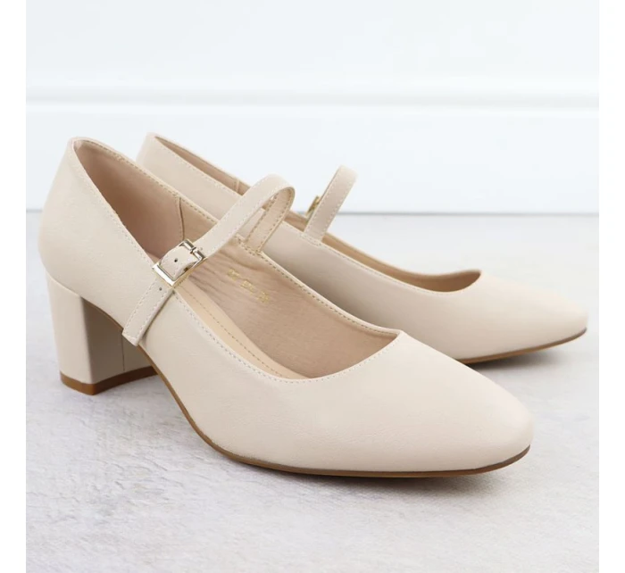 Sergio Leone PB176 páskové lodičky na nízkém podpatku v tělové barvě Sergio Leone PB176