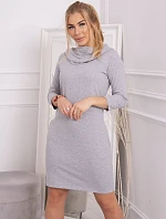 Šaty s kapucí a kapsami šedé