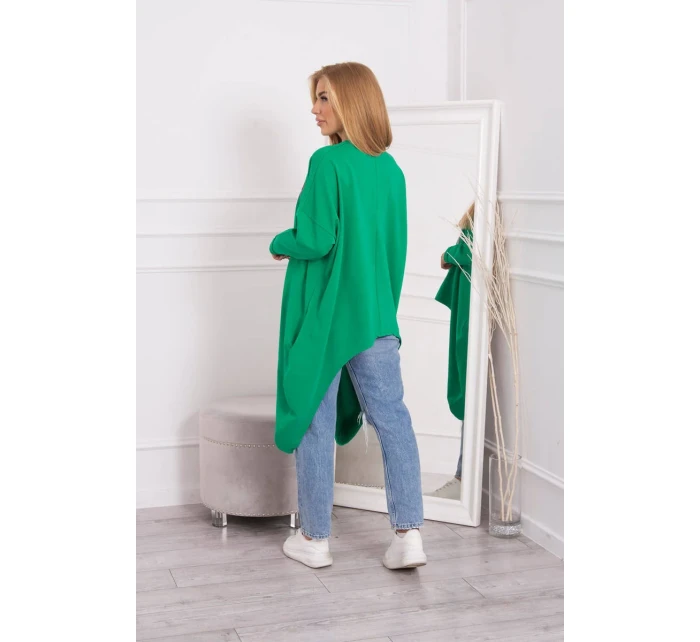 Oversize halenka s potiskem světle zelená