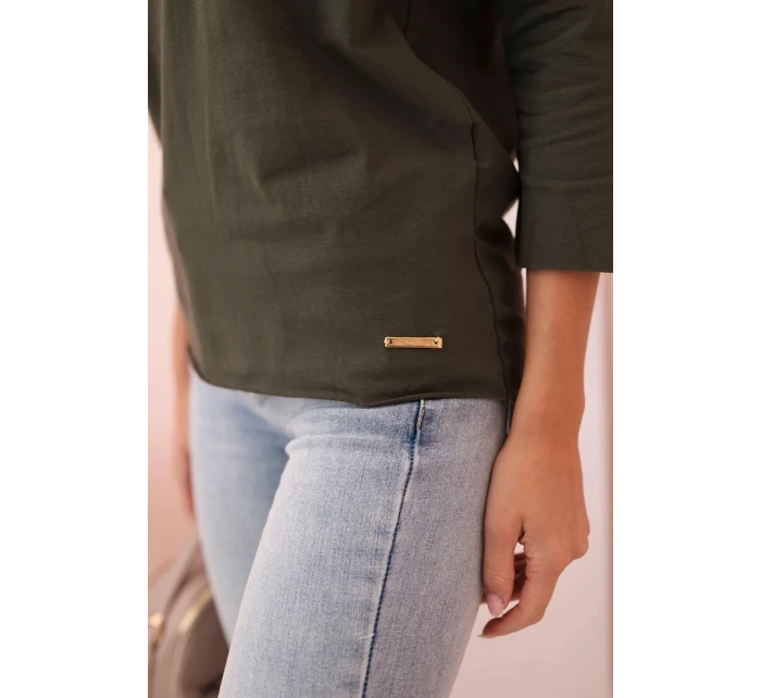 Dámská halenka s lodičkovým výstřihem khaki