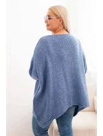 Dámský svetr Plus Size s volného střihu a rukávem 3/4 model 21259034 - K-Fashion Dámský svetr Plus Size s volného střihu a rukávem 3/4 model 21259034 - K-Fashion