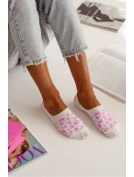 Dámské Ponožky Microstopky Bavlna Panterka Bílá-Růžová