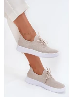 Materiálové Sportovní Boty Na Platformě Dámské Béžové Kalyra