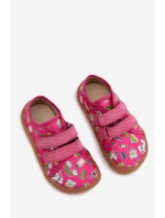 Dětské domácí papuče Barefoot Froddo Canvas G1700440-10 Fuksie