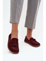 Kožené semišové mokasíny typu barefoot Zazoo – bordó Kožené semišové mokasíny typu barefoot Zazoo – bordó