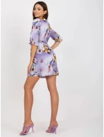 Dámské šaty LK SK model 18832848 Fialová s květy - FPrice Dámské šaty LK SK model 18832848 Fialová s květy - FPrice