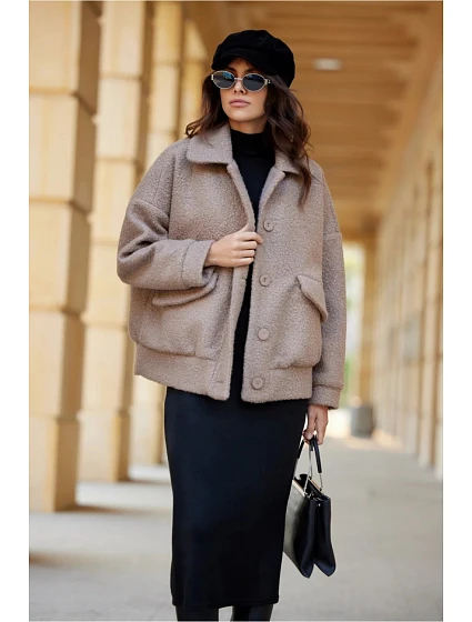 Dámská bunda model 20985400 hnědá - Roco Fashion Dámská bunda model 20985400 hnědá - Roco Fashion