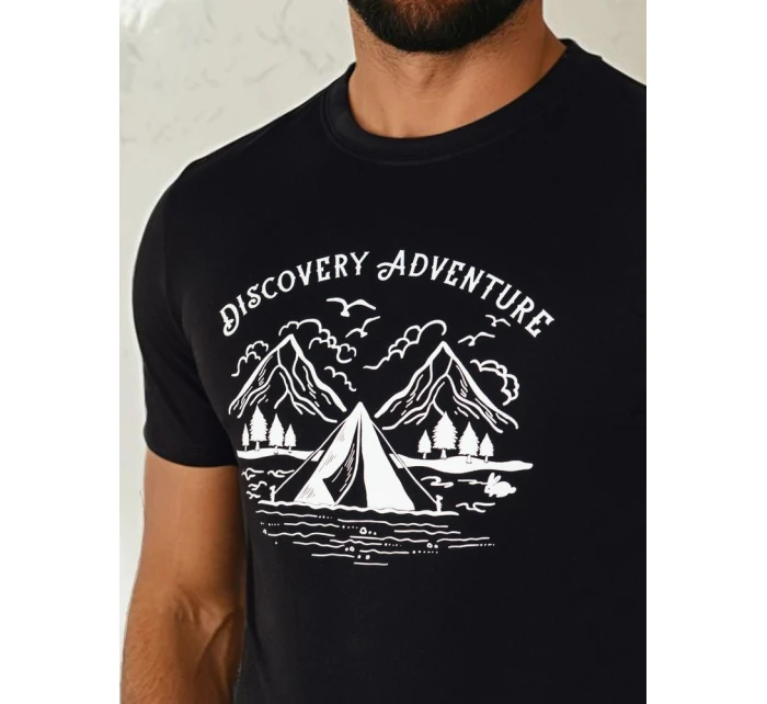 Pánské tričko s potiskem černé FashionStreet RX5413