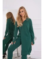 Mikinová souprava s delší stranou tmavě zelená