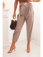 Kalhoty Summer Punto s uzávěrem na nohavicích fango