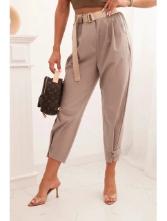 Kalhoty Summer Punto s uzávěrem na nohavicích fango