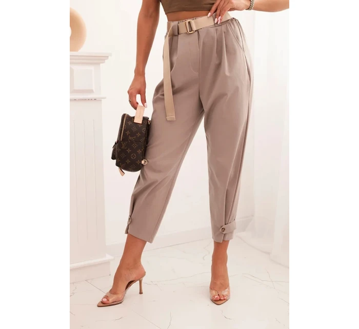 Kalhoty Summer Punto s uzávěrem na nohavicích fango