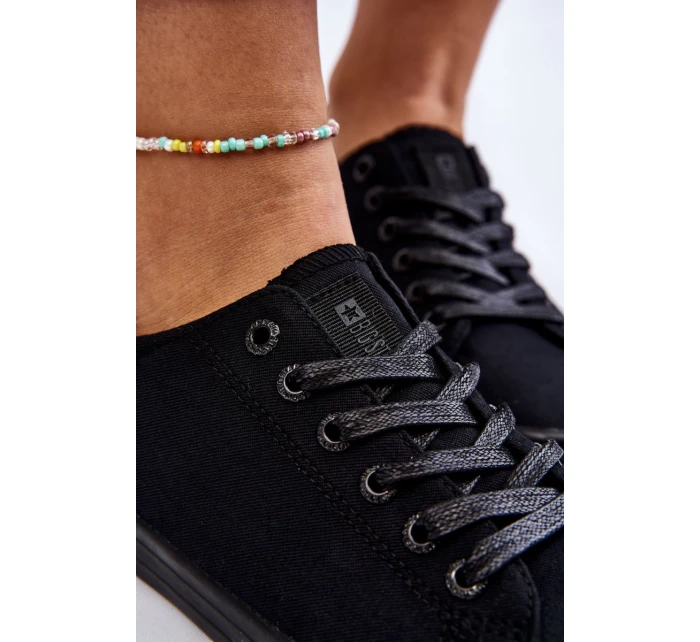 Dámské hladké nízké tenisky Big Star model 21608603 Černá - Big Star Shoes Dámské hladké nízké tenisky Big Star model 21608603 Černá - Big Star Shoes