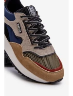 Pánské tenisky Big Star NN174320 s paměťovou pěnou Beige-modré Pánské tenisky Big Star NN174320 s paměťovou pěnou Beige-modré