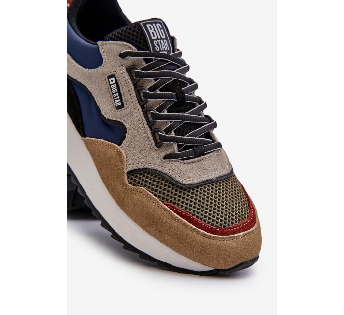 Pánské tenisky Big Star NN174320 s paměťovou pěnou Beige-modré Pánské tenisky Big Star NN174320 s paměťovou pěnou Beige-modré