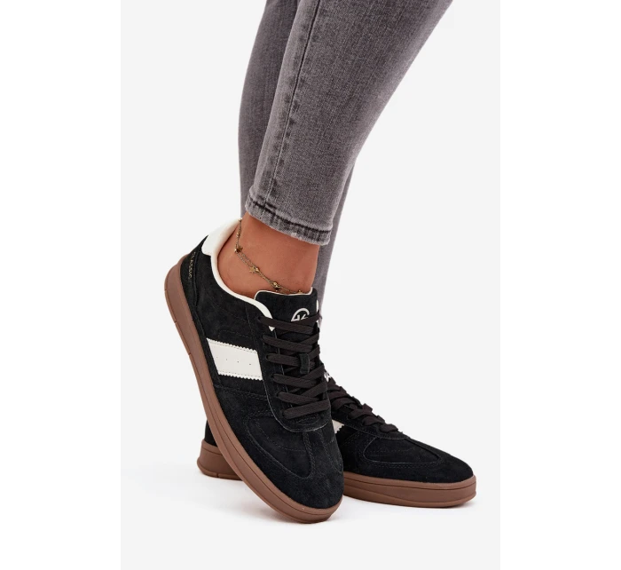 Semišové dámské tenisky model 21708284 Černé - VINCEZA