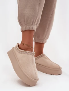 Dámské sněhule s výšivkou světle béžové Pristina