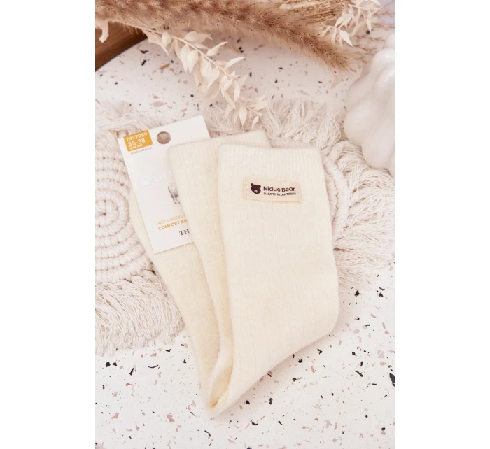 Teplé Vlněné Dámské Ponožky S model 21786954 Ecru - Aura.via