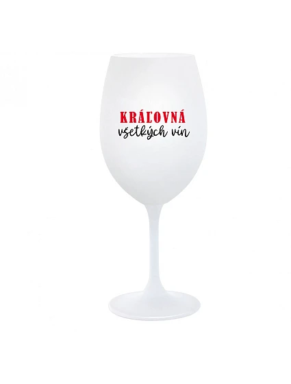 KRÁĽOVNÁ VŠETKÝCH VÍN - biely pohár na víno 350 ml KRÁĽOVNÁ VŠETKÝCH VÍN - biely pohár na víno 350 ml