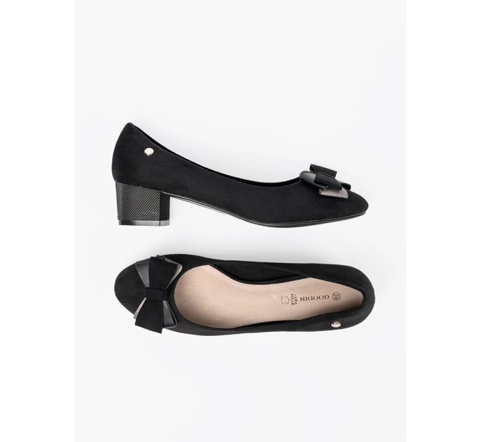 Klasické dámské černé  lodičky na širokém podpatku