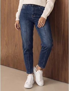 Dámské džíny slim fit s vysokým pasem, tmavě modré, FashionStreet UY3203