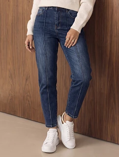 Dámské džíny slim fit s vysokým pasem, tmavě modré, FashionStreet UY3203