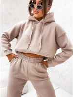 Béžová bavlněná hrubší dámská tepláková souprava model 21463537 - Moon