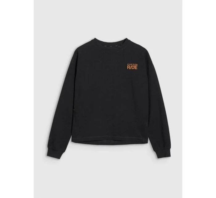 Dámské tričko oversize s potiskem a dlouhým rukávem model 21434571 - 4F Dámské tričko oversize s potiskem a dlouhým rukávem model 21434571 - 4F