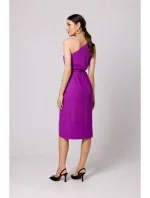 K160 Šaty na jedno rameno - levandulové