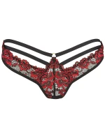 Extravagantní tanga V-10038 černá/červená - Axami