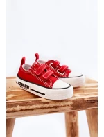 Dětské látkové tenisky se suchým zipem BIG STAR KK374076 Červená Dětské látkové tenisky se suchým zipem BIG STAR KK374076 Červená