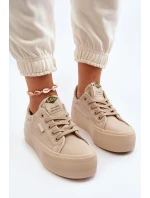 Dámské Tenisky na platformě Lee Cooper Béžová Dámské Tenisky na platformě Lee Cooper Béžová