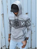 Pánská šedá mikina s potiskem FashionStreet BX5309