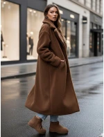 Dámský zimní kabát teddy dlouhá velbloudí Dstreet model 21995104 - FashionStreet