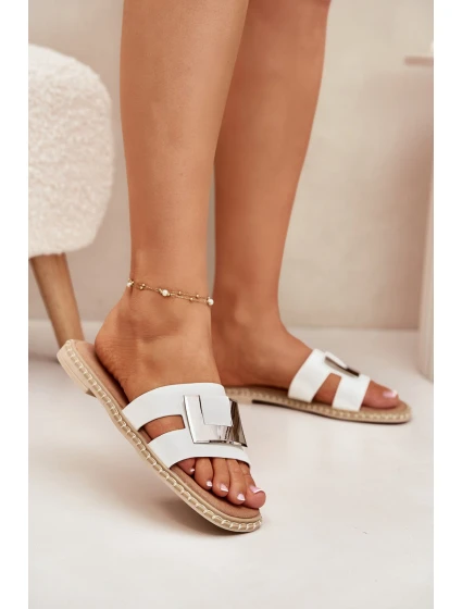 Dámské Plážové Sandály S Dekorativním Detalem Bílé model 21698388 - Artiker