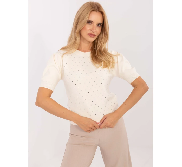 Sweter PM SW PM model 21308058 jasny beżowy - FPrice Sweter PM SW PM model 21308058 jasny beżowy - FPrice