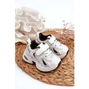 Dětské tenisky na suchý zip bílá a černá Ephona