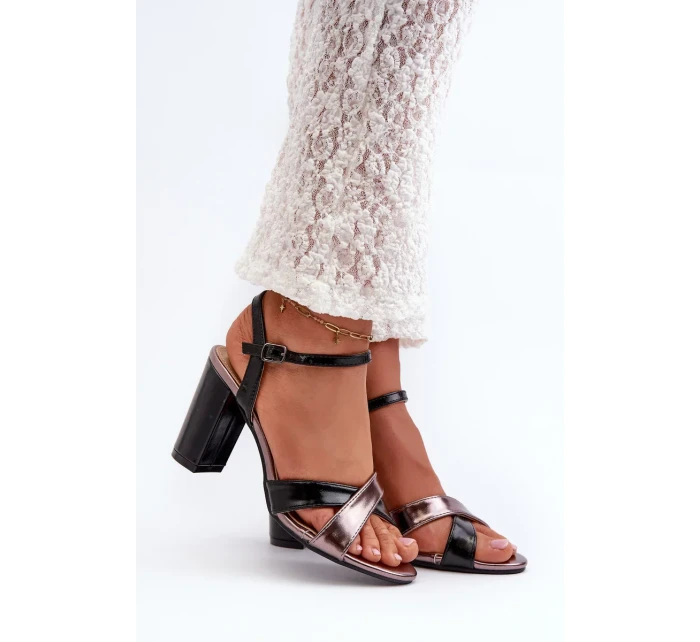 Sandály na vysokém podpatku z ekologické kůže Black Abilica Sandály na vysokém podpatku z ekologické kůže Black Abilica