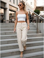 Dámské džíny mom fit s vysokým pasem, béžové FashionStreet UY3061