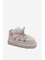 Nízké sněhule na platformě s kožešinkou D.Franklin DFSH370011 světle šedé