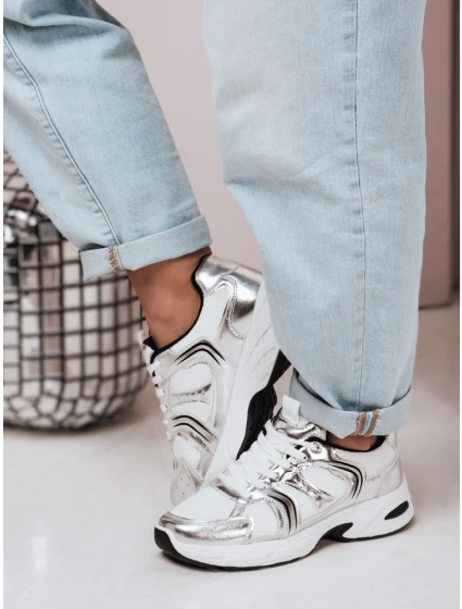 Dámské tenisky s plochou podrážkou GLISSWALK silver FashionStreet ZY0616
