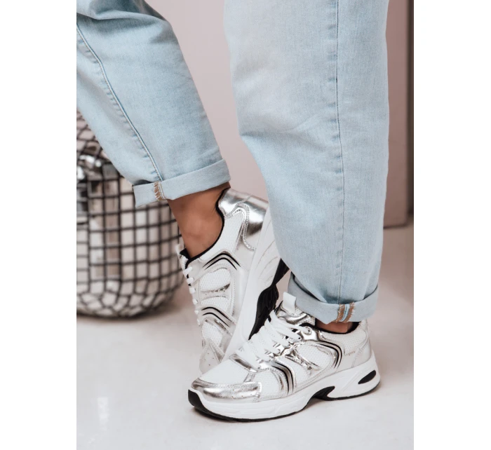 Dámské tenisky s plochou podrážkou GLISSWALK silver FashionStreet ZY0616