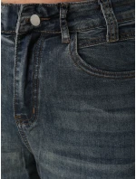 Jeansy damskie 7/8 mom fit z wysokim stanem niebieskie FashionStreet UY2905