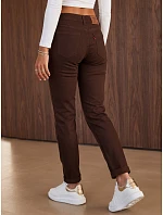 Džíny dámské mom fit s vysokým pasem hnědé FashionStreet UY3266 Džíny dámské mom fit s vysokým pasem hnědé FashionStreet UY3266