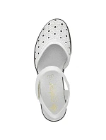Kožené pohodlné sandály Rieker W RKR650 white Kožené pohodlné sandály Rieker W RKR650 white