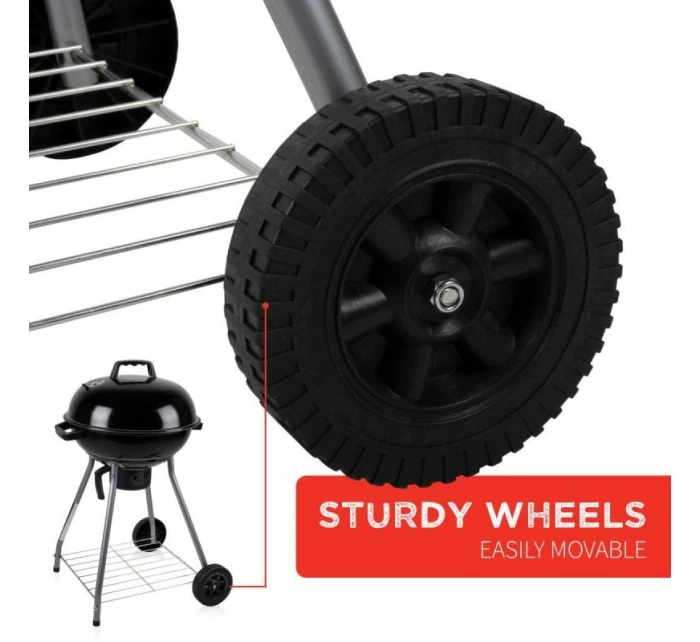 KULOVÝ ZAHRADNÍ GRIL REX STEEL 46CM S POPELNÍKEM