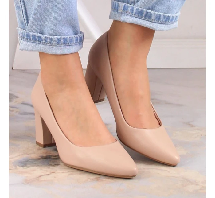 Dámské lodičky Sergio Leone v tělové barvě PB414