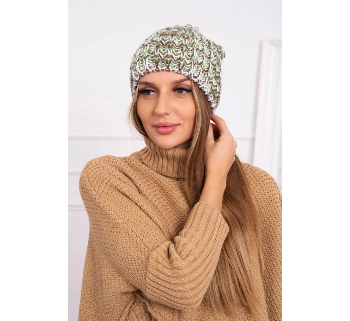 Dámská čepice Lora K312 zelená+hnědá
