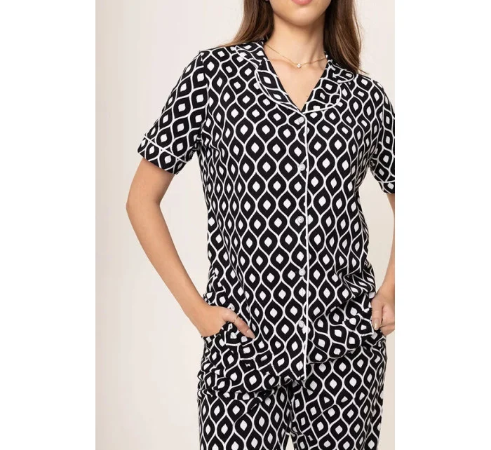 Dámské pyžamo 180/158 černobílé - Karol Dámské pyžamo 180/158 černobílé - Karol